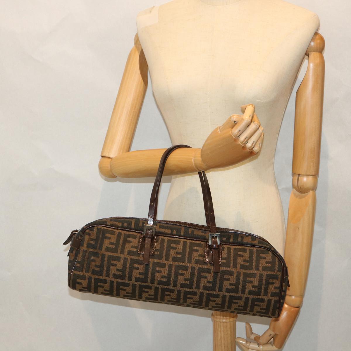 FENDI Zucca Canvas Shoulder Bag Brown 71 16560 0 012 bs9134