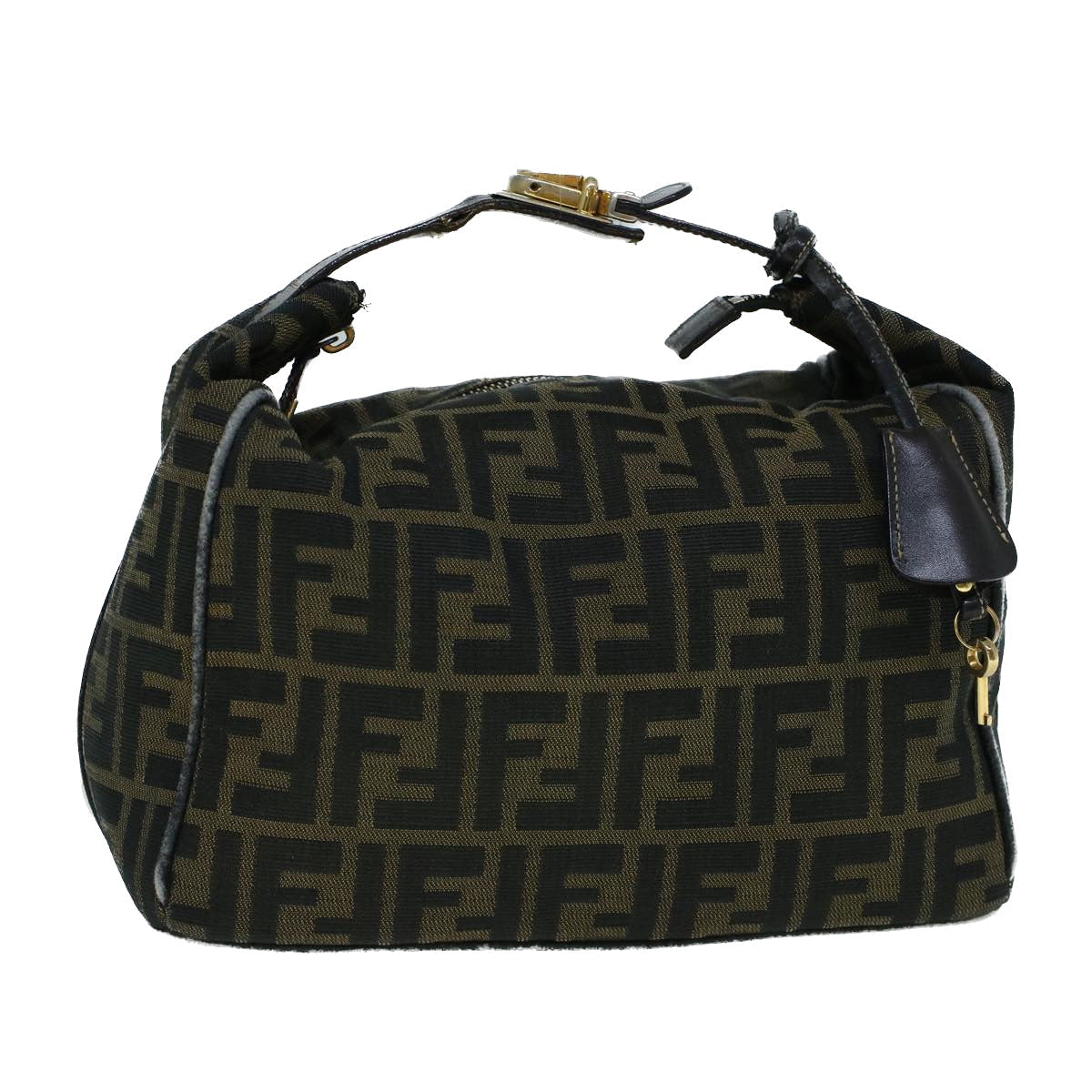 FENDI Zucca Canvas Hand Bag Black Brown bs9136