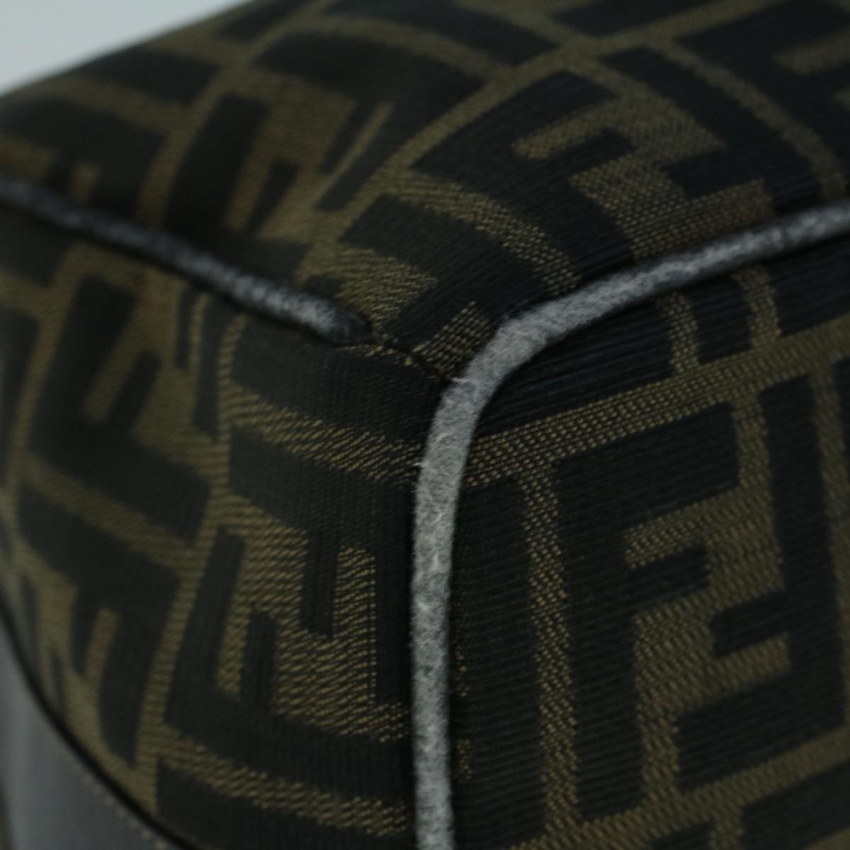 FENDI Zucca Canvas Hand Bag Black Brown bs9136