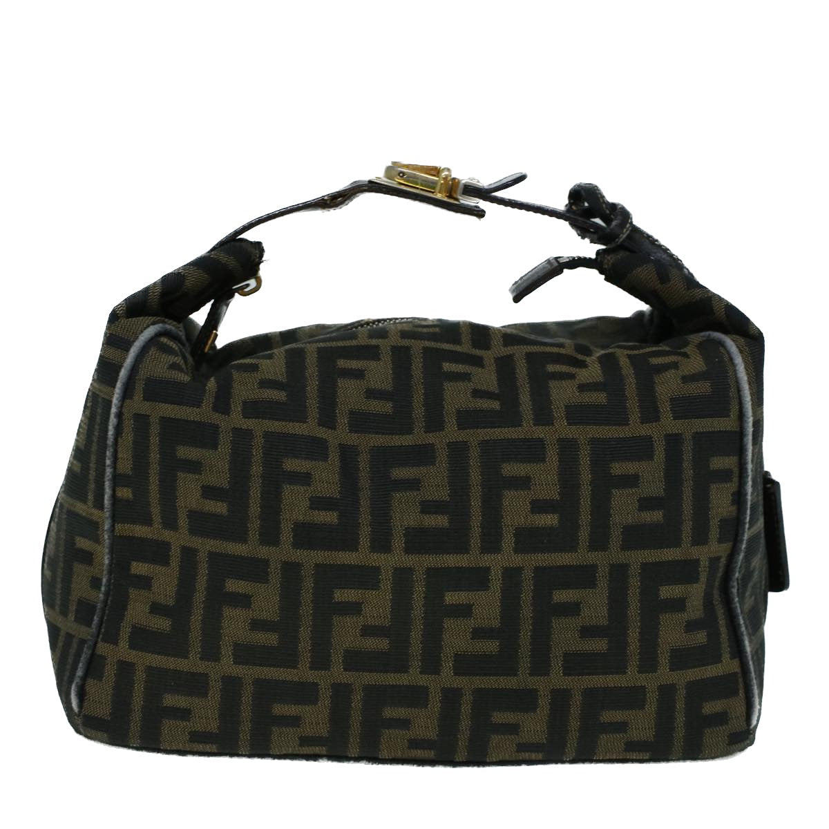 FENDI Zucca Canvas Hand Bag Black Brown bs9136