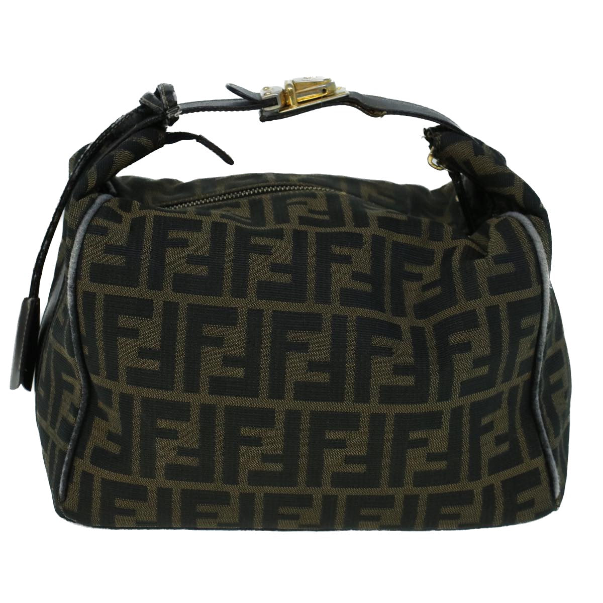 FENDI Zucca Canvas Hand Bag Black Brown bs9136