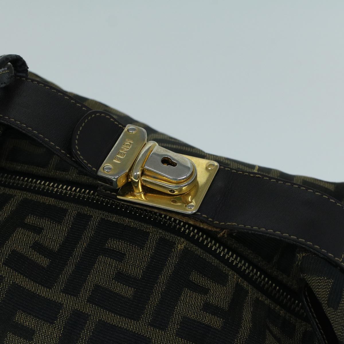 FENDI Zucca Canvas Hand Bag Black Brown bs9136
