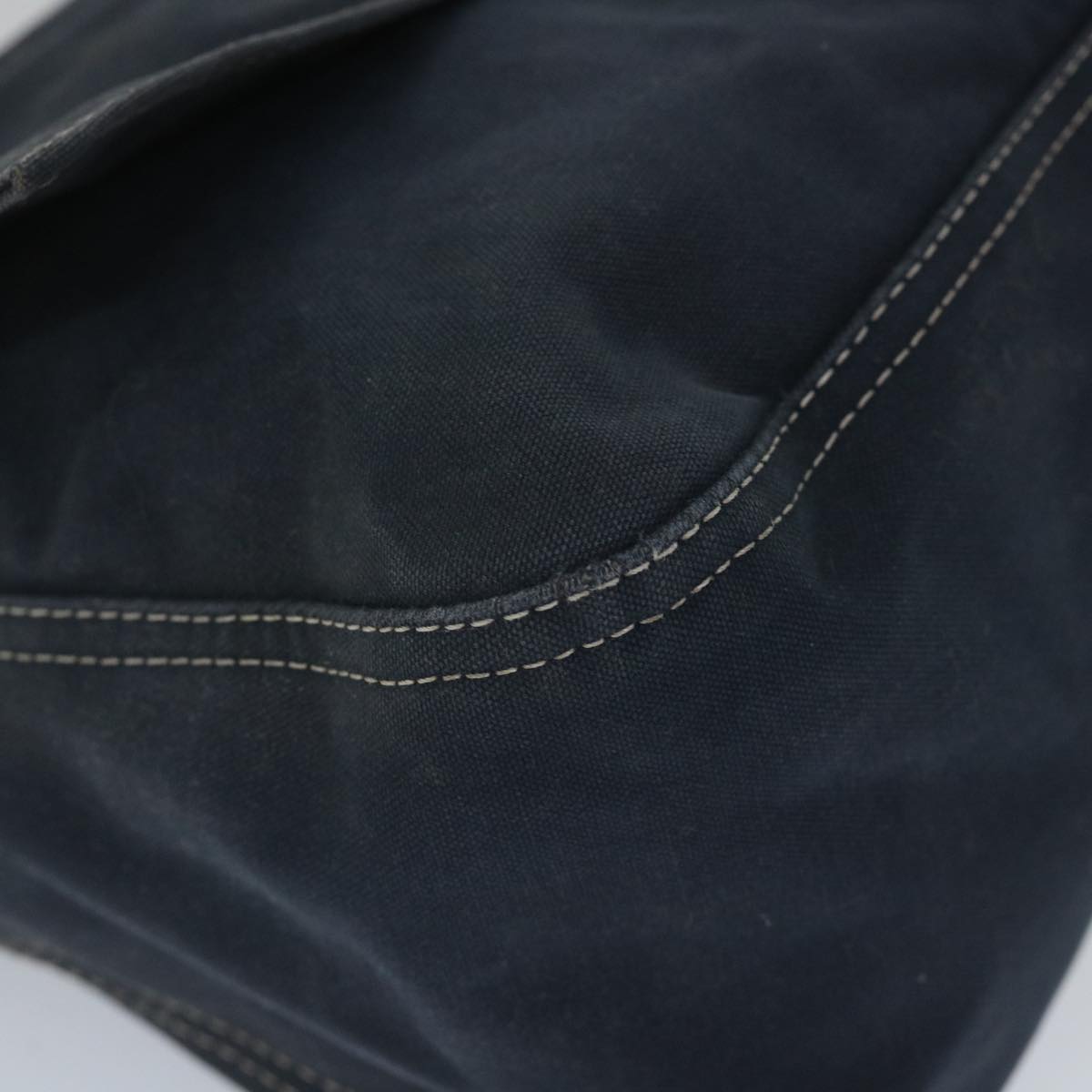 FENDI Mamma Baguette Shoulder Bag Canvas Navy bs9180