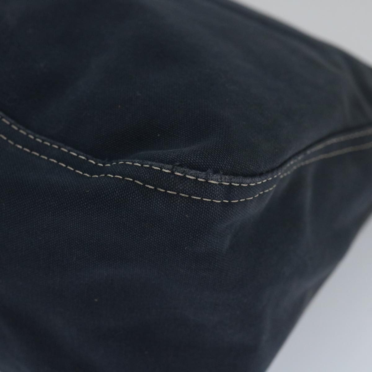 FENDI Mamma Baguette Shoulder Bag Canvas Navy bs9180