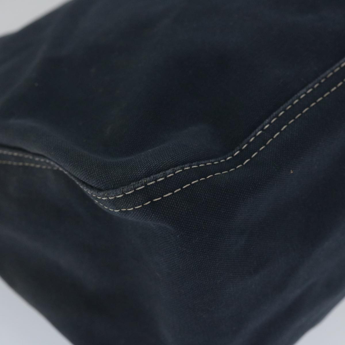FENDI Mamma Baguette Shoulder Bag Canvas Navy bs9180