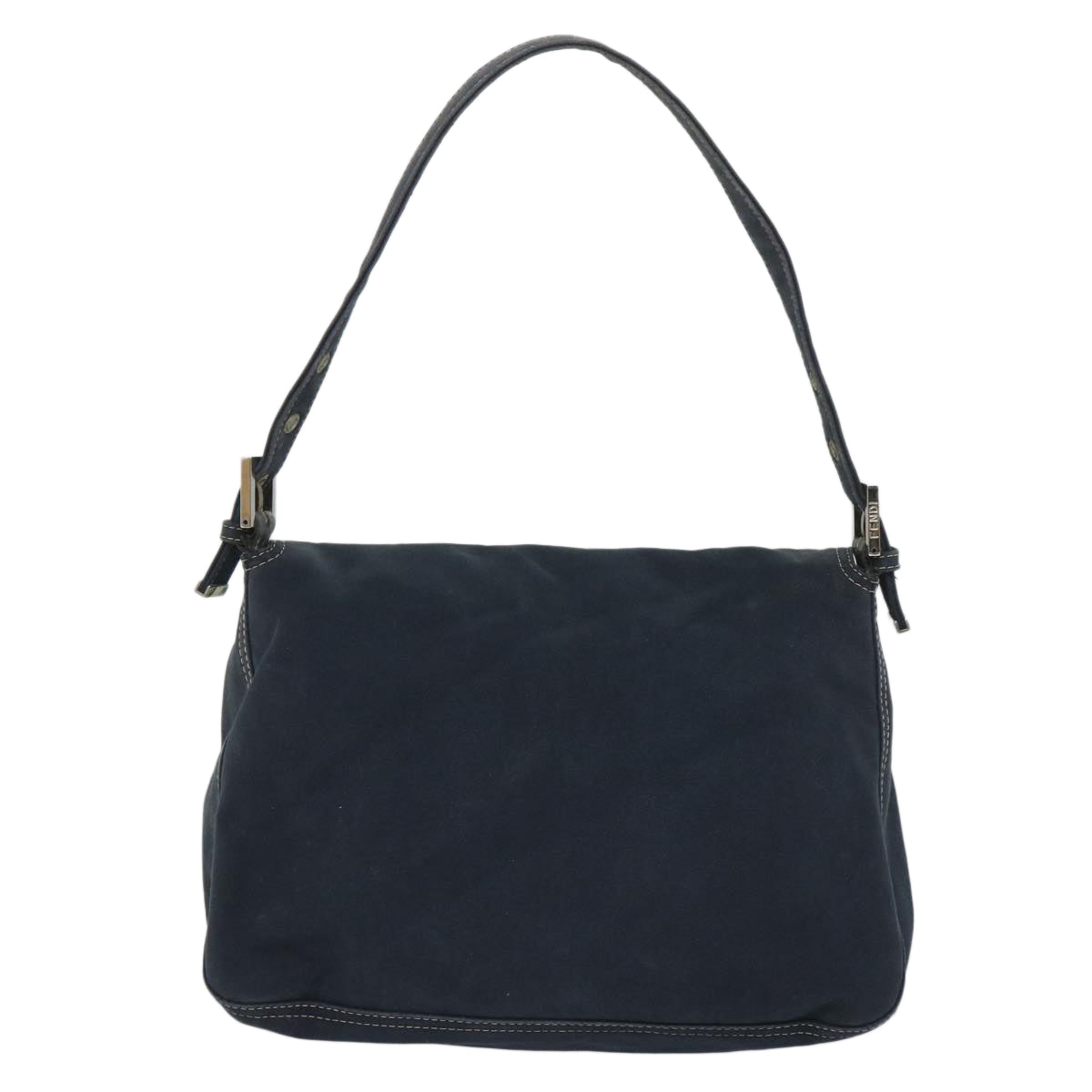 FENDI Mamma Baguette Shoulder Bag Canvas Navy bs9180