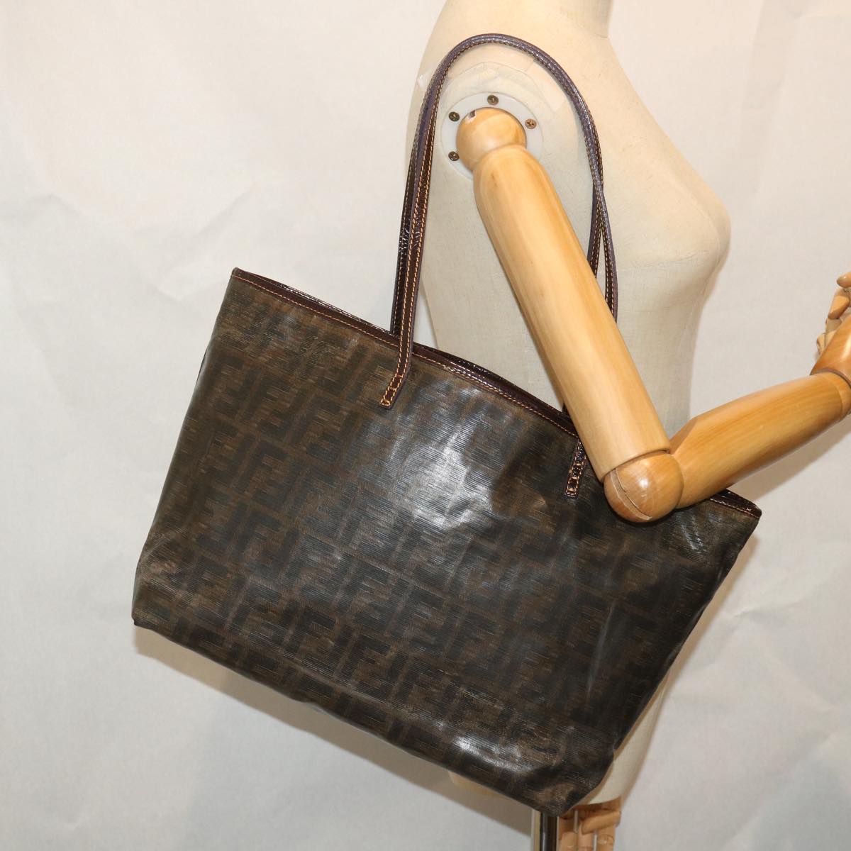 FENDI Zucca Canvas Tote Bag Brown bs9220