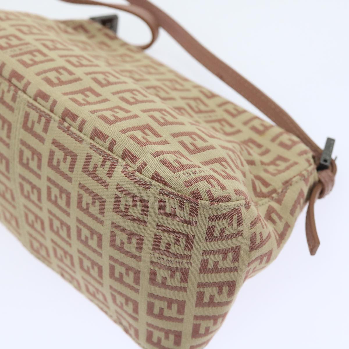 FENDI Zucchino Canvas Mamma Baguette Shoulder Bag Pink bs9221