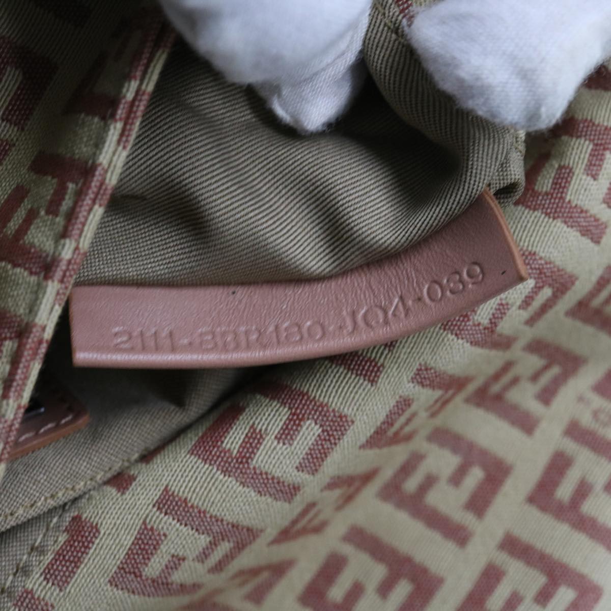 FENDI Zucchino Canvas Mamma Baguette Shoulder Bag Pink bs9221