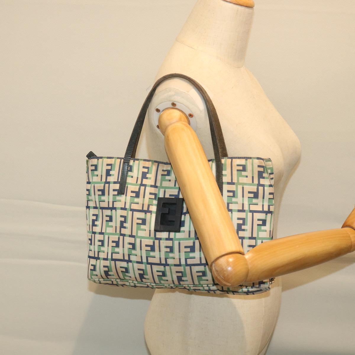 FENDI Zucca Canvas Tote Bag Green bs9259