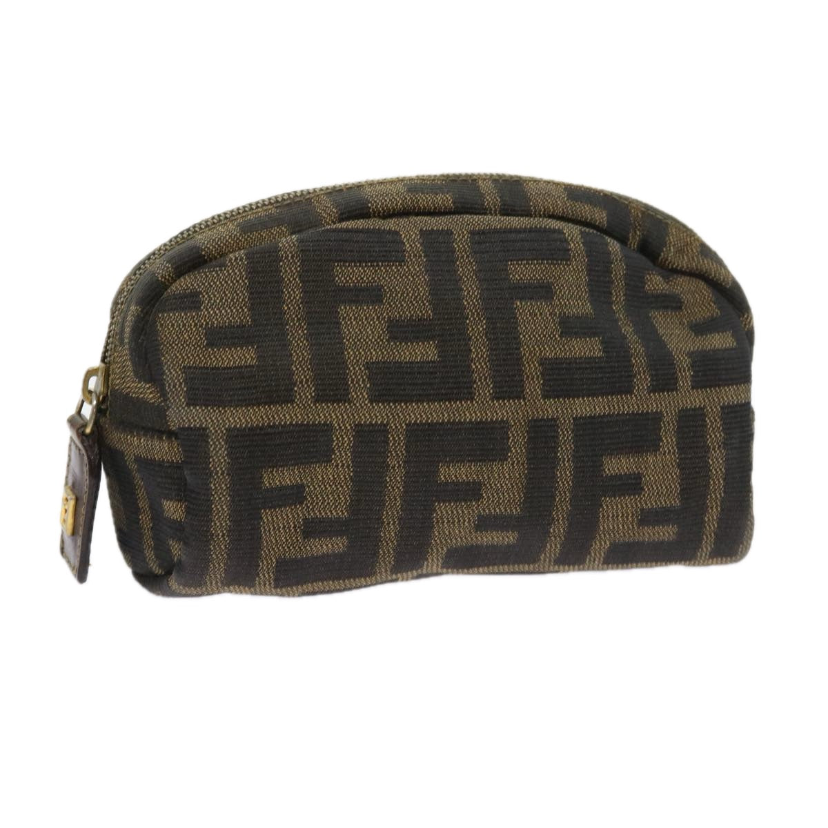 FENDI Zucca Canvas Pouch Black Brown bs9279