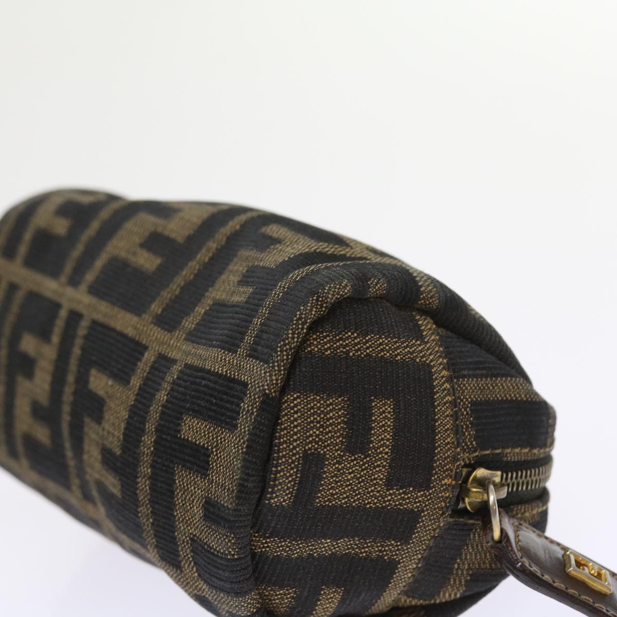 FENDI Zucca Canvas Pouch Black Brown bs9279