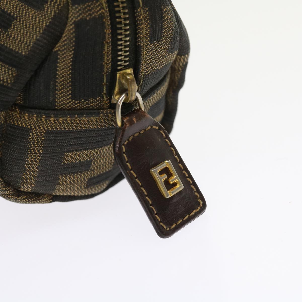 FENDI Zucca Canvas Pouch Black Brown bs9279