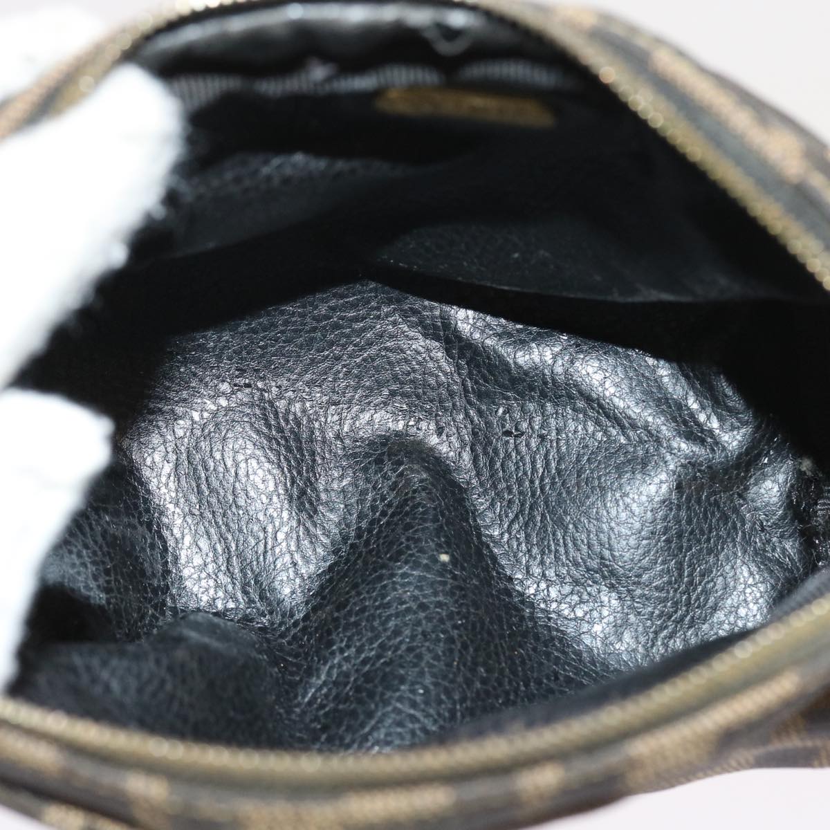 FENDI Zucca Canvas Pouch Black Brown bs9279