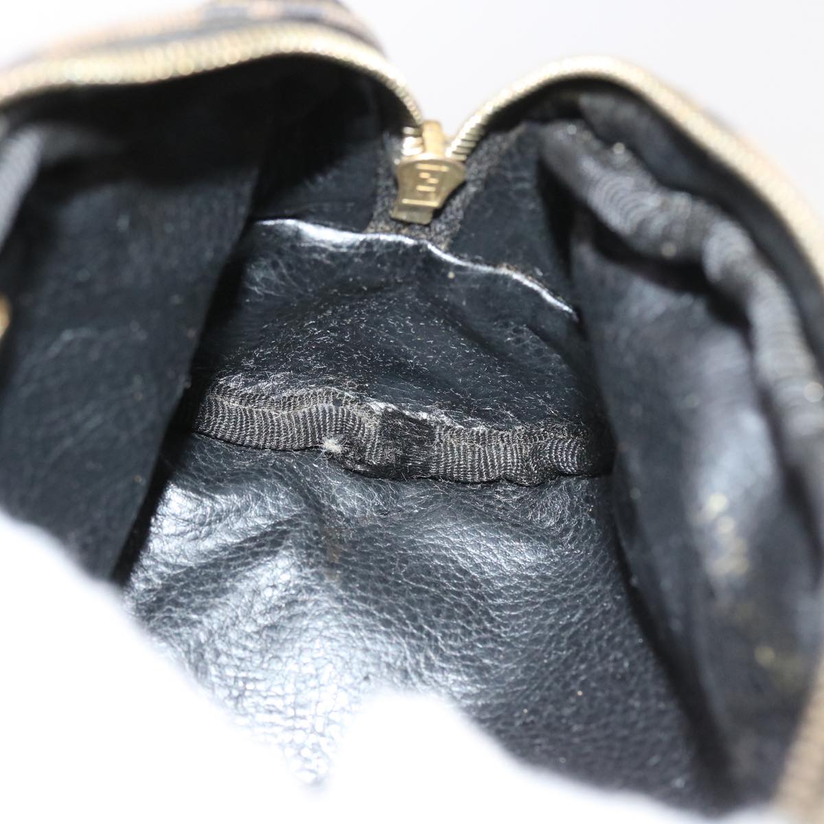FENDI Zucca Canvas Pouch Black Brown bs9279