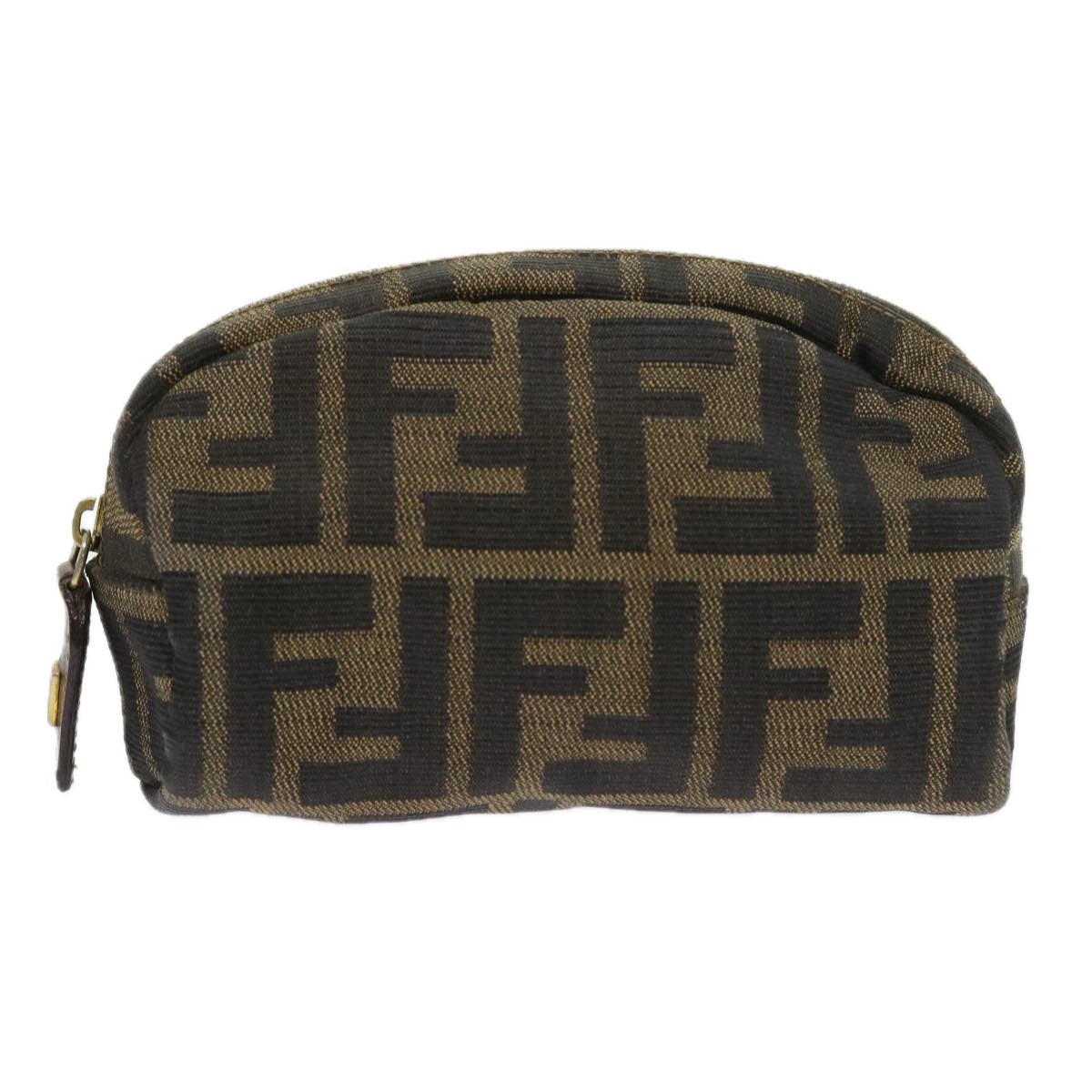 FENDI Zucca Canvas Pouch Black Brown bs9279