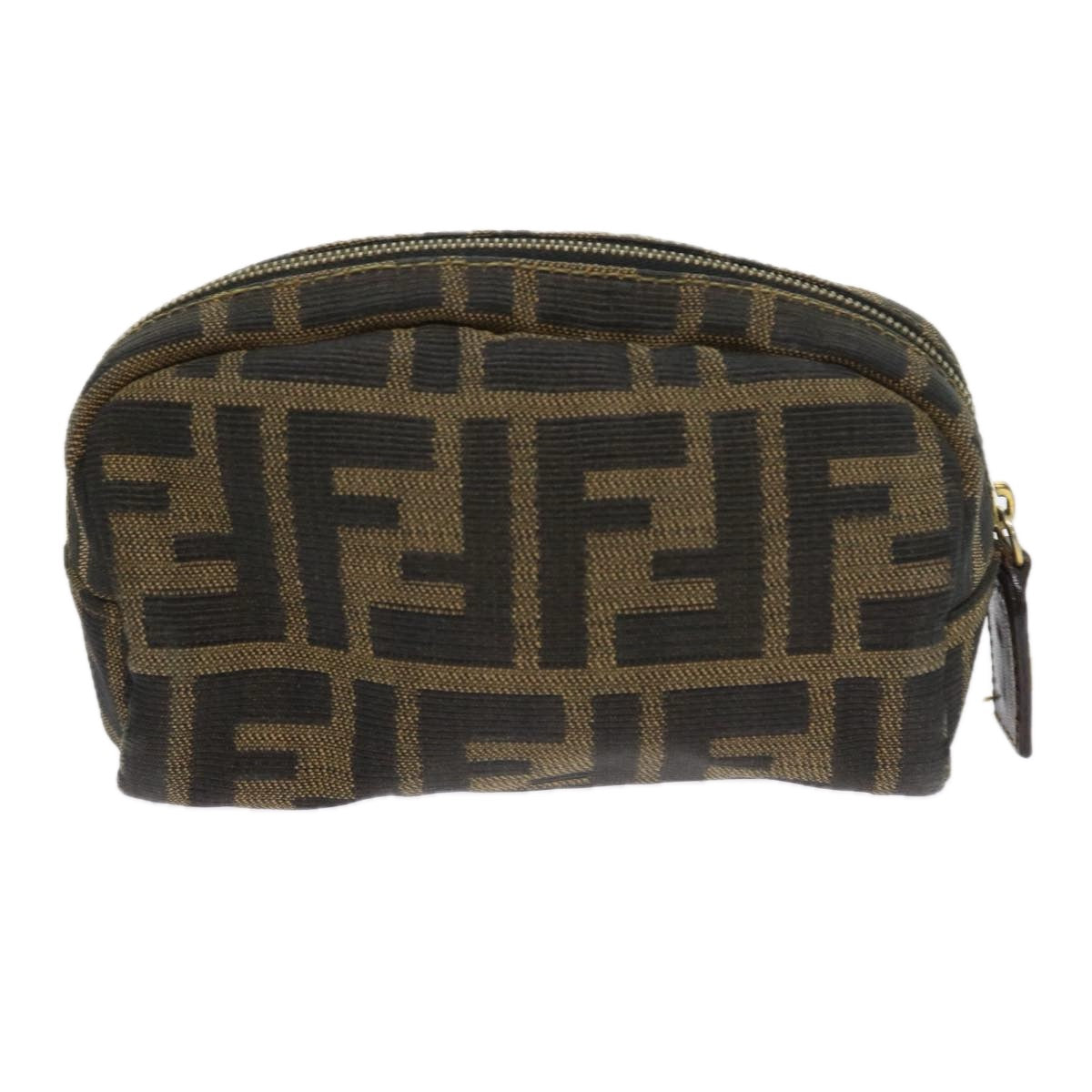 FENDI Zucca Canvas Pouch Black Brown bs9279