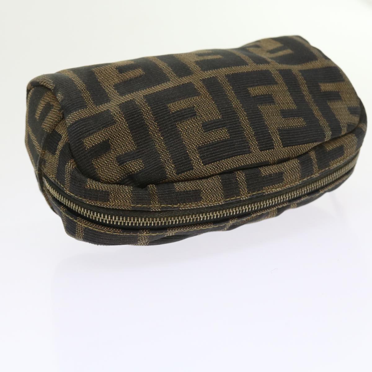 FENDI Zucca Canvas Pouch Black Brown bs9279