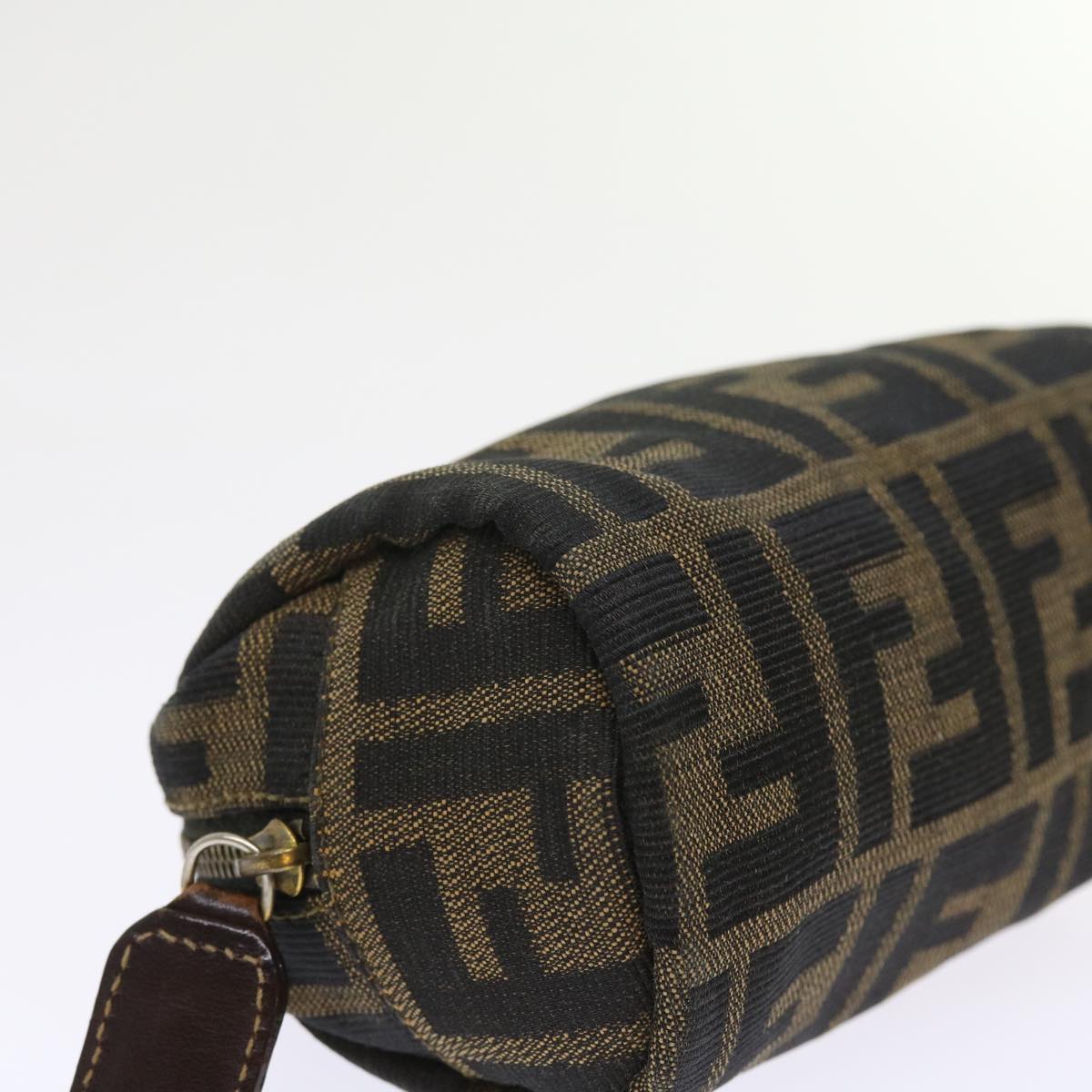 FENDI Zucca Canvas Pouch Black Brown bs9279
