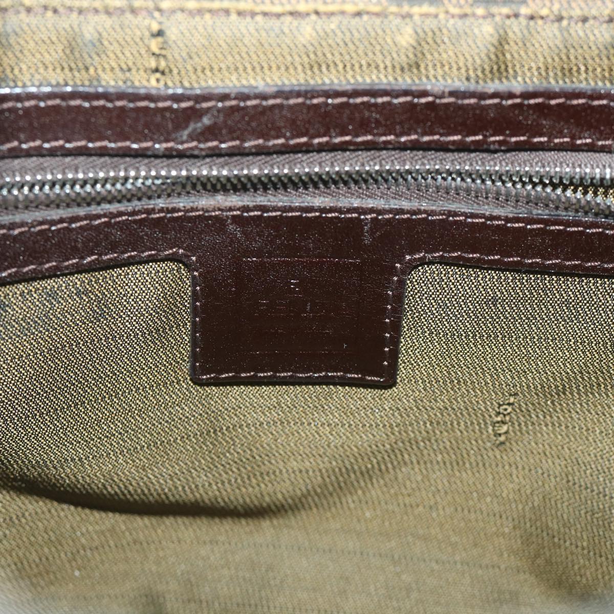 FENDI Zucca Canvas Mamma Baguette Shoulder Bag Black Brown bs9333