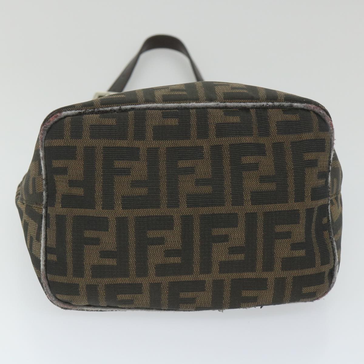 FENDI Zucca Canvas Mamma Baguette Shoulder Bag Black Brown bs9333