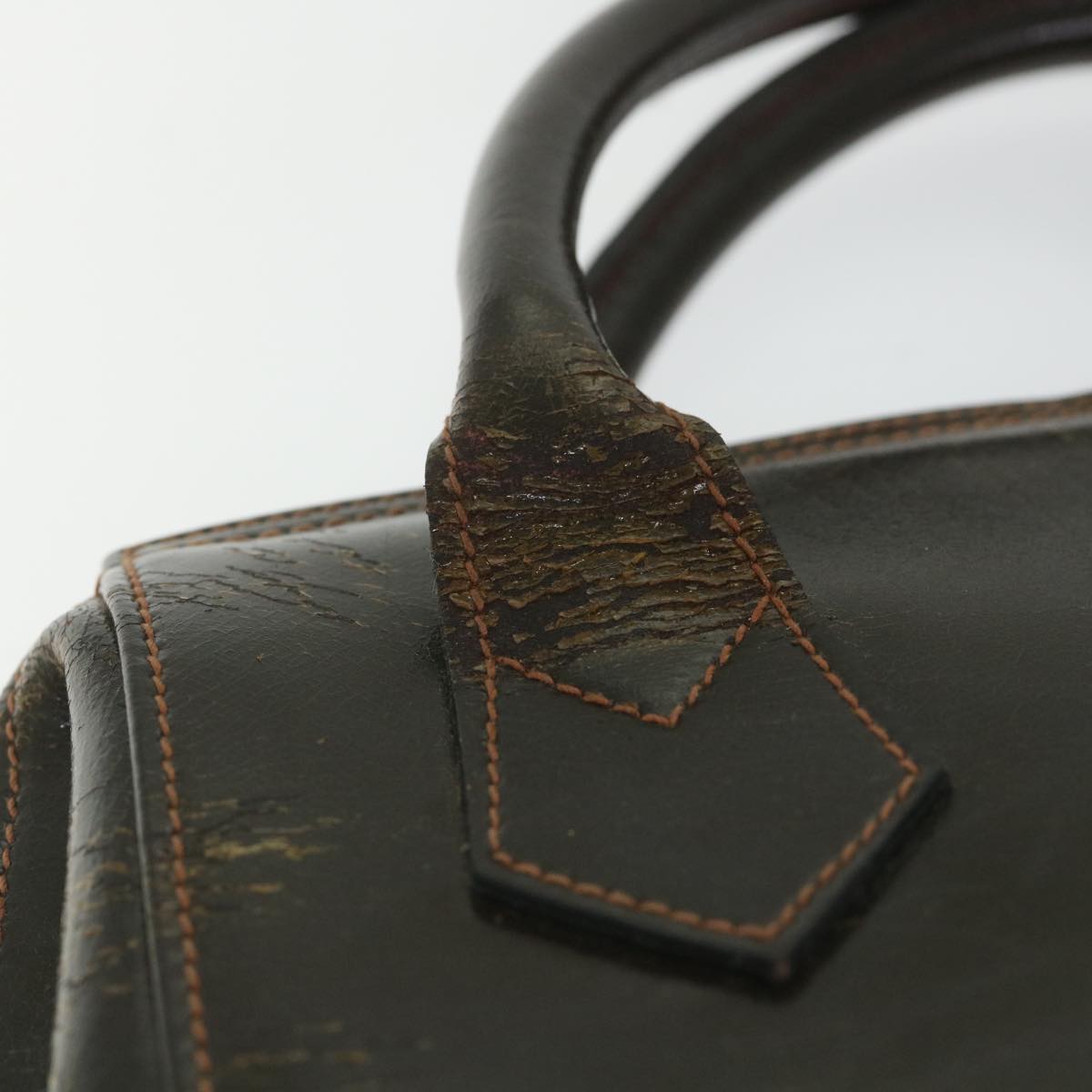 FENDI Hand Bag Leather 2way Brown bs9432