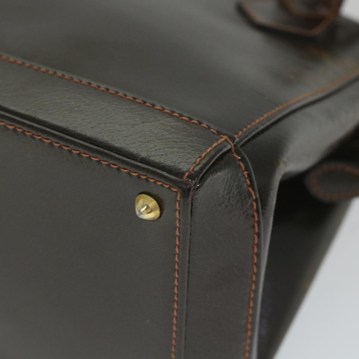 FENDI Hand Bag Leather 2way Brown bs9432