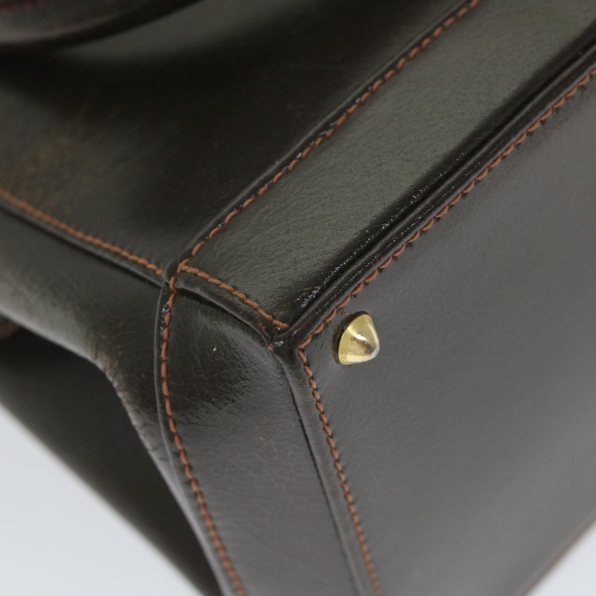FENDI Hand Bag Leather 2way Brown bs9432