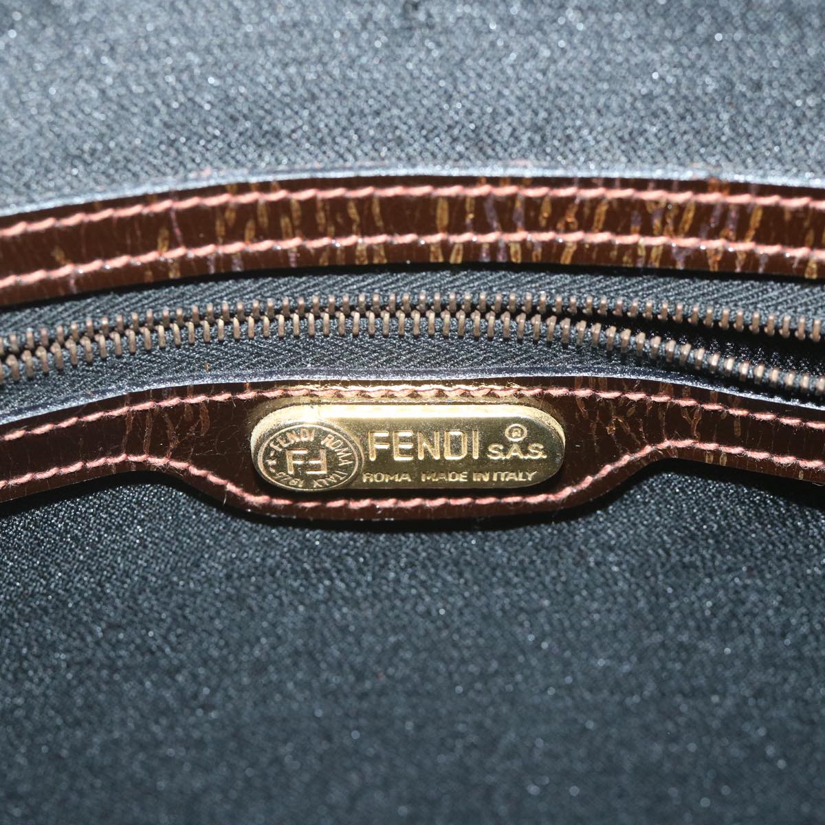 FENDI Hand Bag Leather 2way Brown bs9432