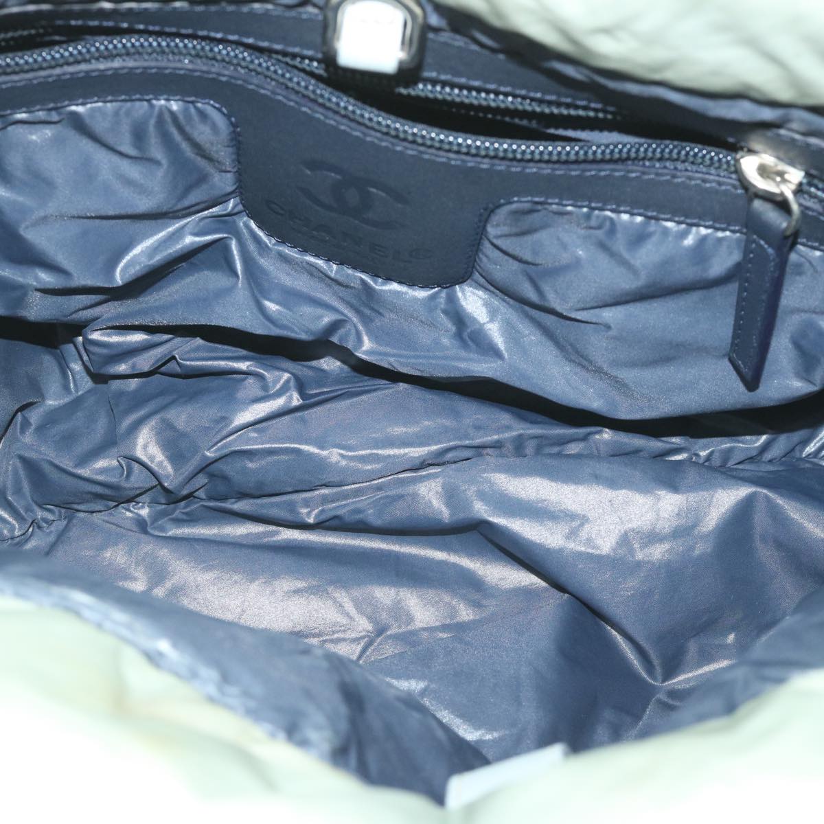 CHANEL Cococoon Hand Bag Nylon Gray CC bs9551