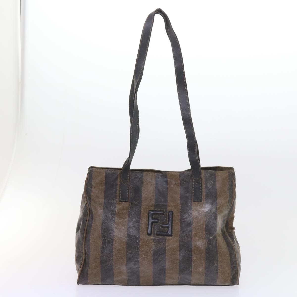 FENDI Pecan Canvas Shoulder Pouch Hand Bag Coated Canvas 4Set Brown bs9654