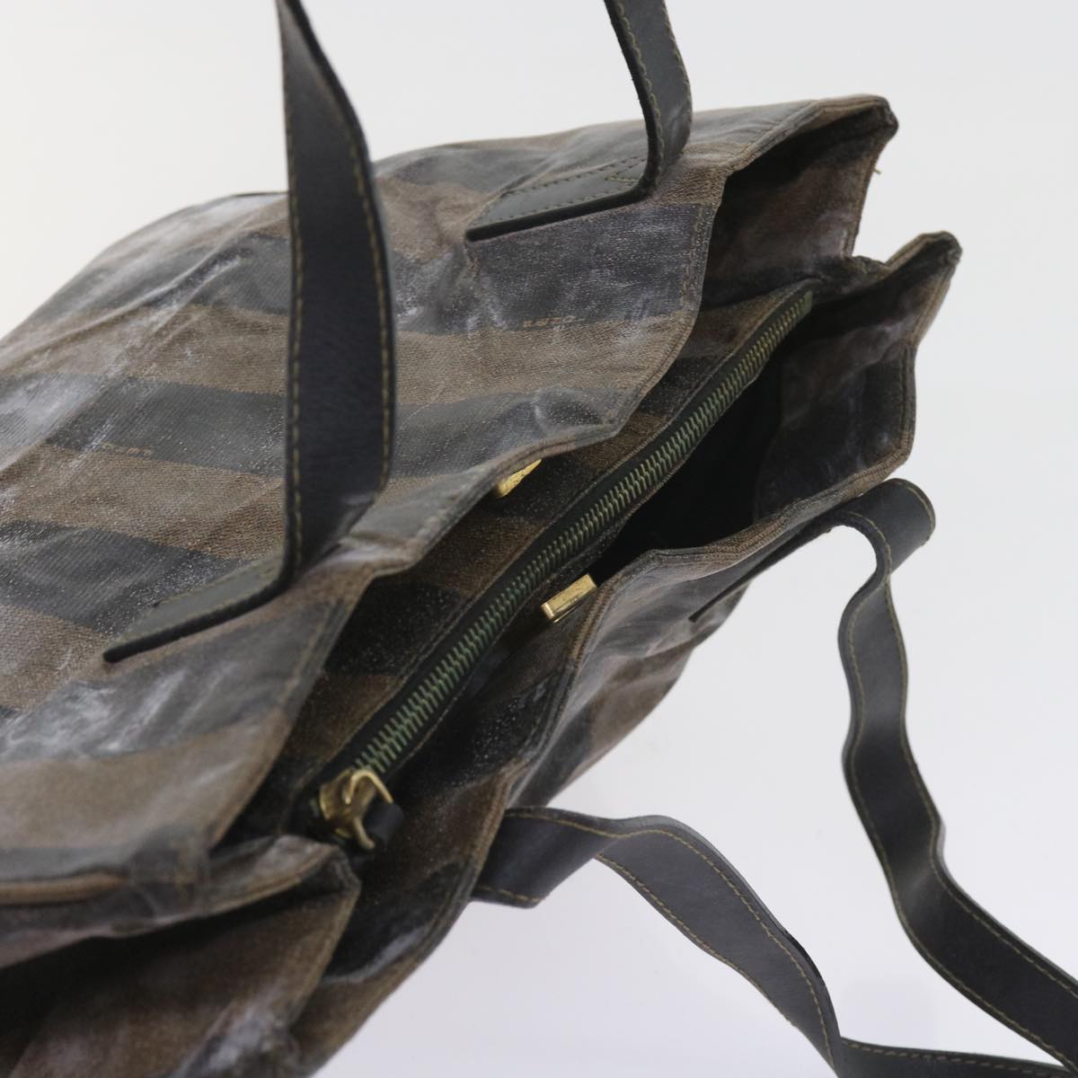 FENDI Pecan Canvas Shoulder Pouch Hand Bag Coated Canvas 4Set Brown bs9654
