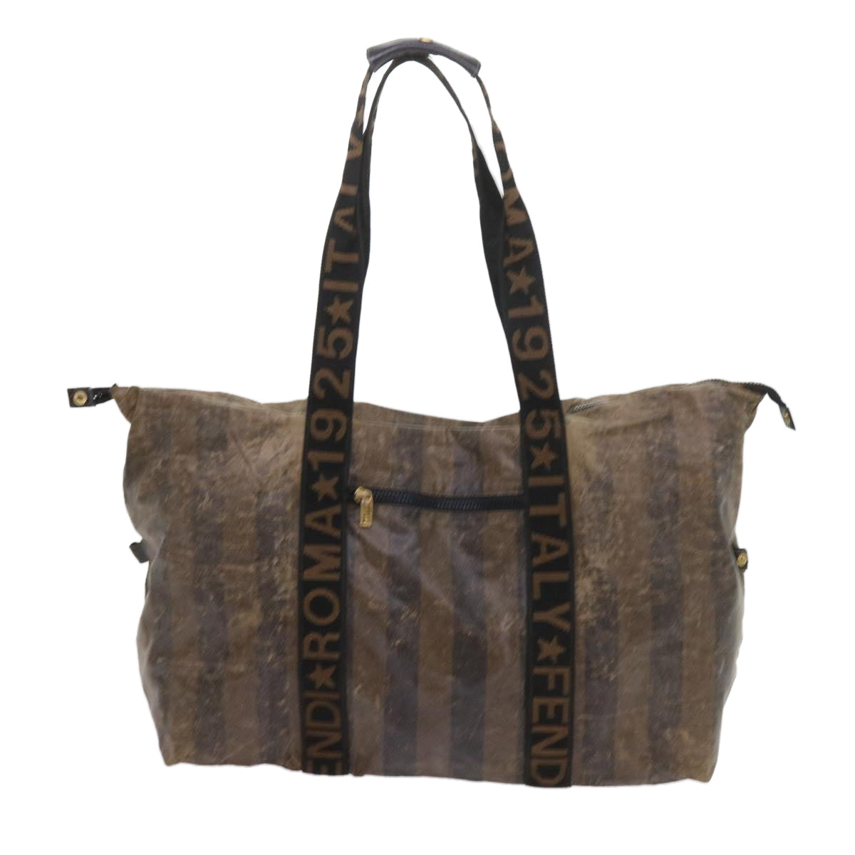 FENDI Pecan Canvas Shoulder Pouch Hand Bag Coated Canvas 4Set Brown bs9654
