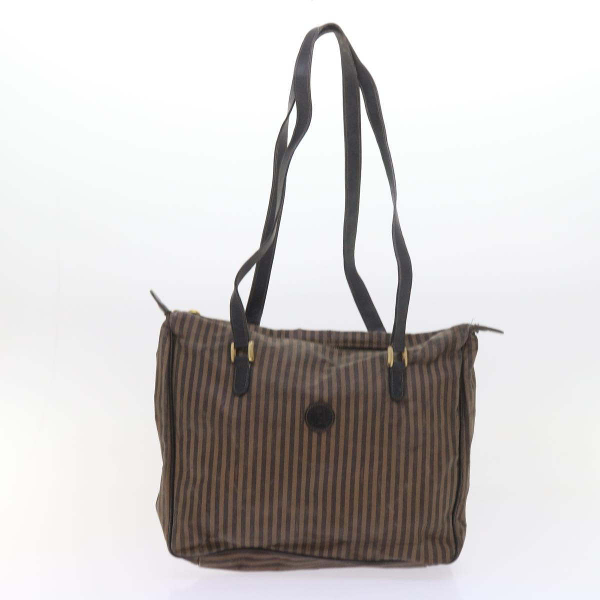 FENDI Pecan Canvas Shoulder Pouch Hand Bag Coated Canvas 4Set Brown bs9654