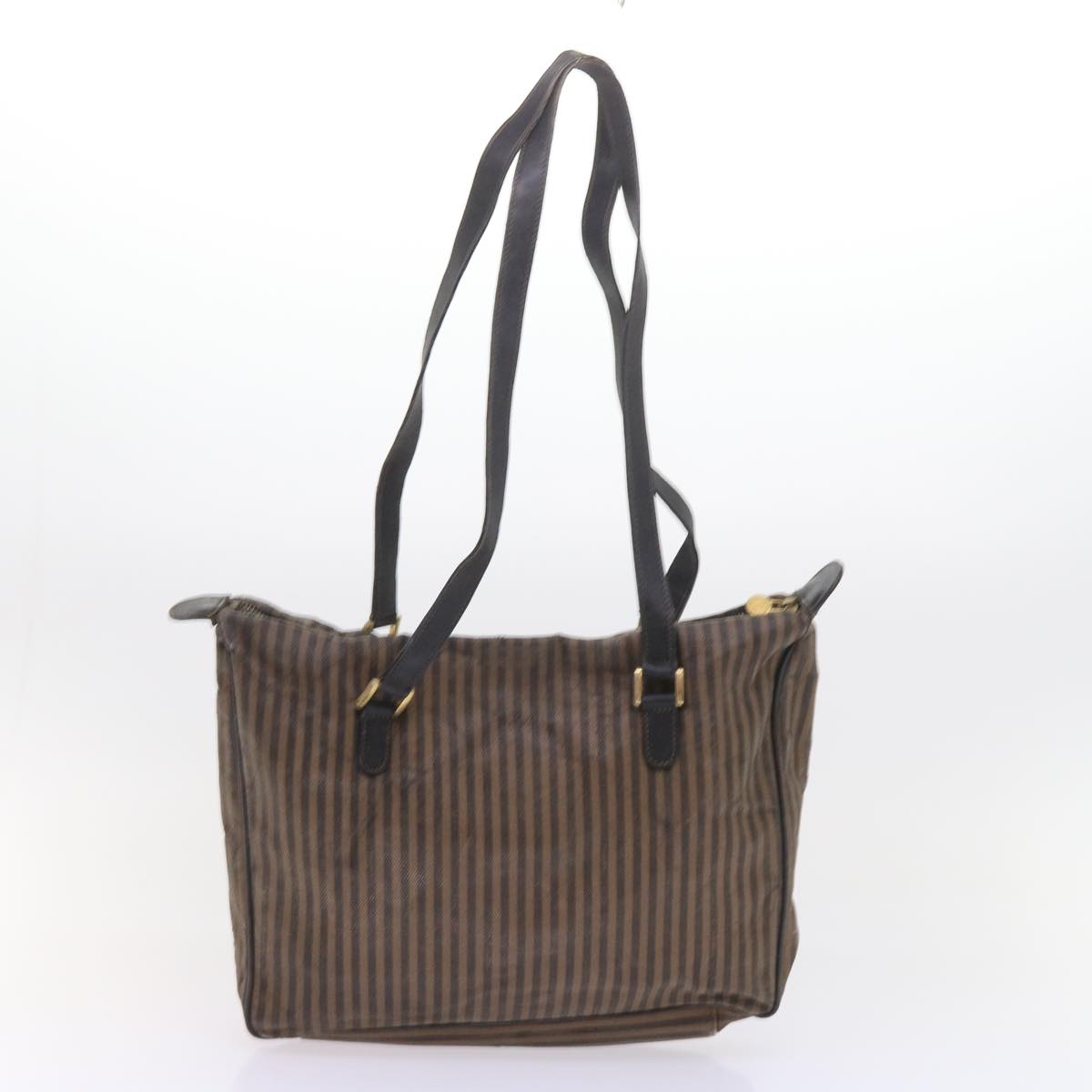 FENDI Pecan Canvas Shoulder Pouch Hand Bag Coated Canvas 4Set Brown bs9654