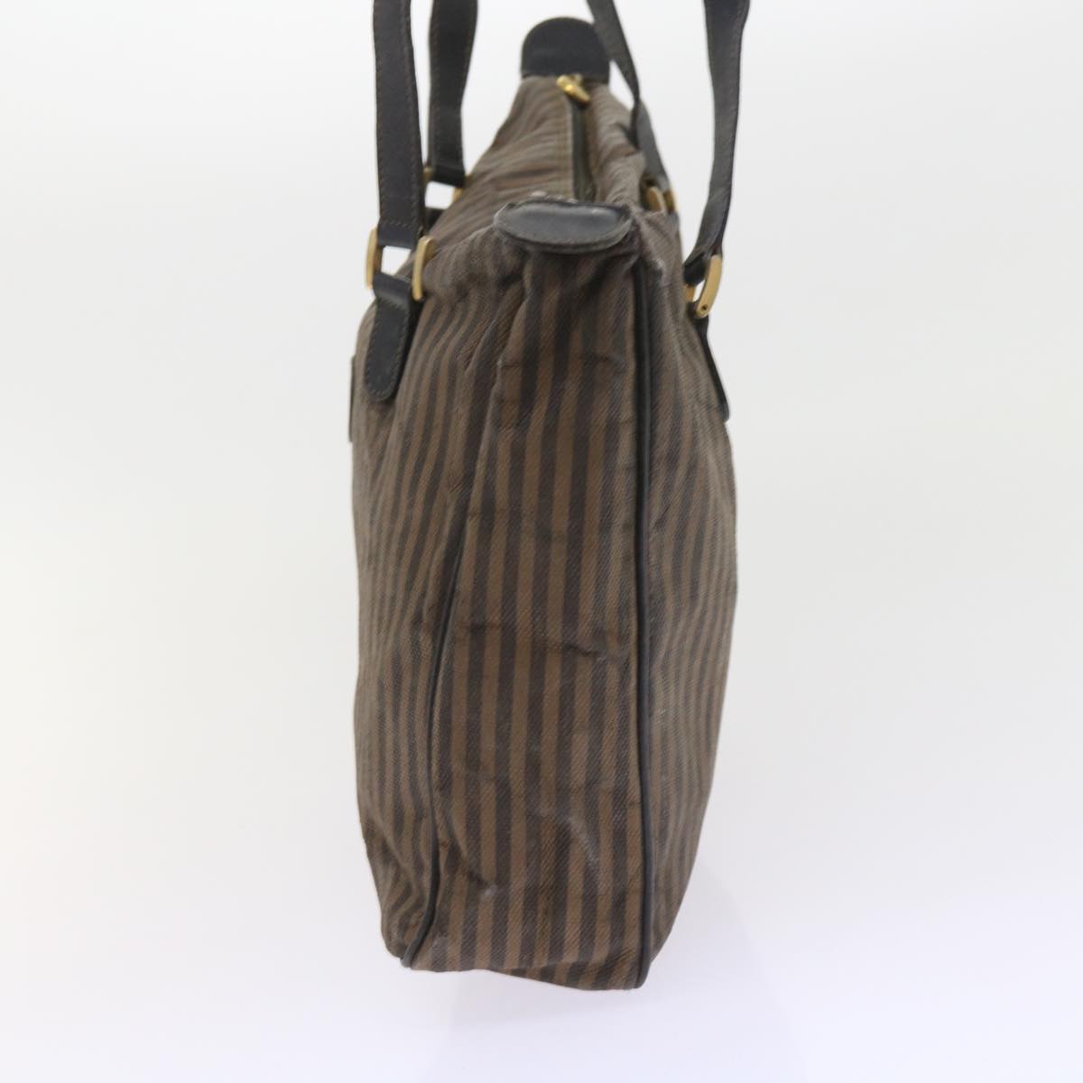 FENDI Pecan Canvas Shoulder Pouch Hand Bag Coated Canvas 4Set Brown bs9654