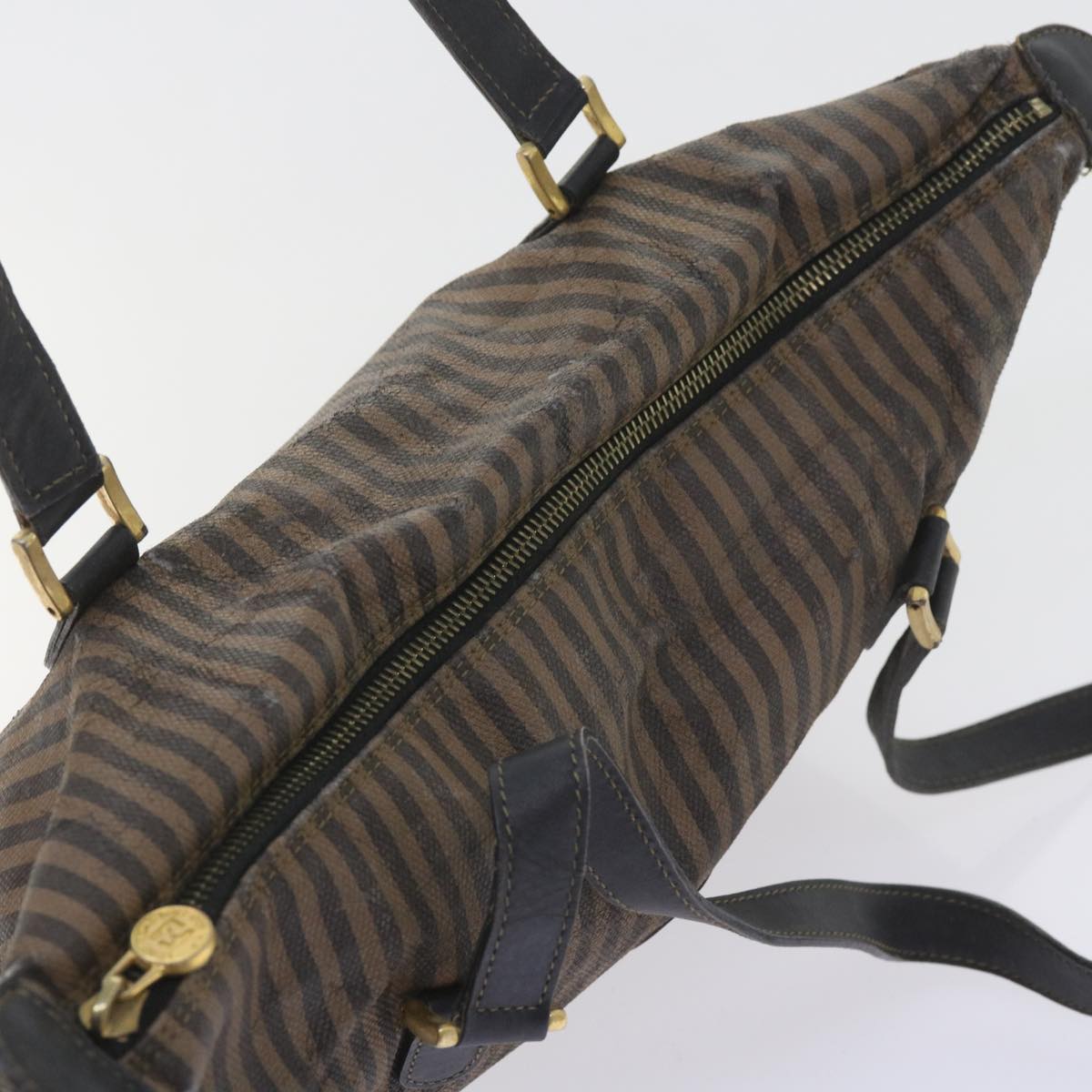 FENDI Pecan Canvas Shoulder Pouch Hand Bag Coated Canvas 4Set Brown bs9654