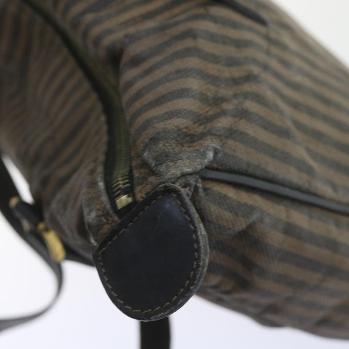FENDI Pecan Canvas Shoulder Pouch Hand Bag Coated Canvas 4Set Brown bs9654