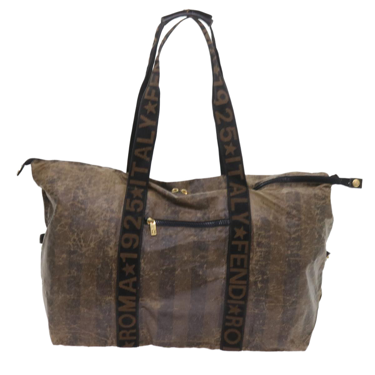FENDI Pecan Canvas Shoulder Pouch Hand Bag Coated Canvas 4Set Brown bs9654