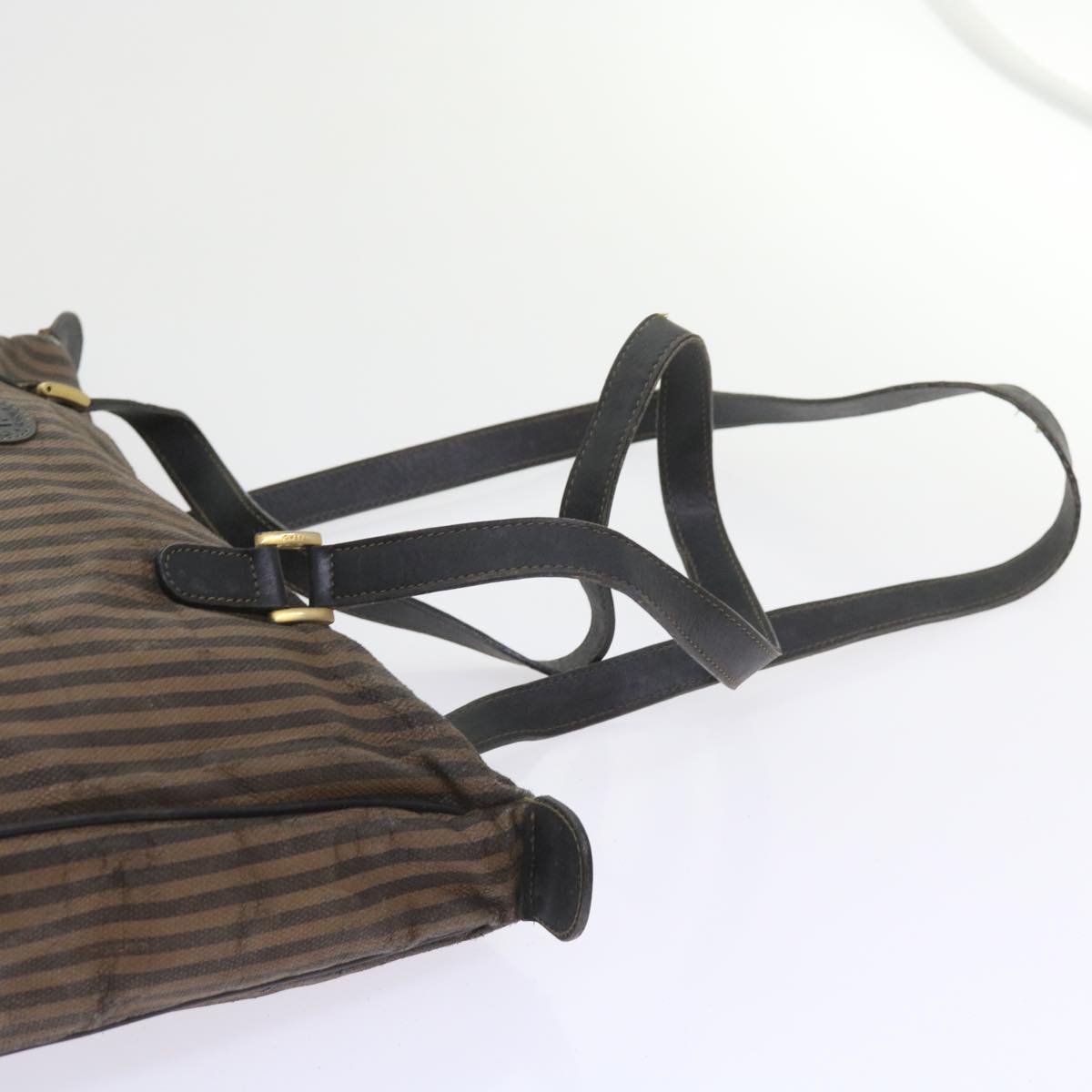 FENDI Pecan Canvas Shoulder Pouch Hand Bag Coated Canvas 4Set Brown bs9654