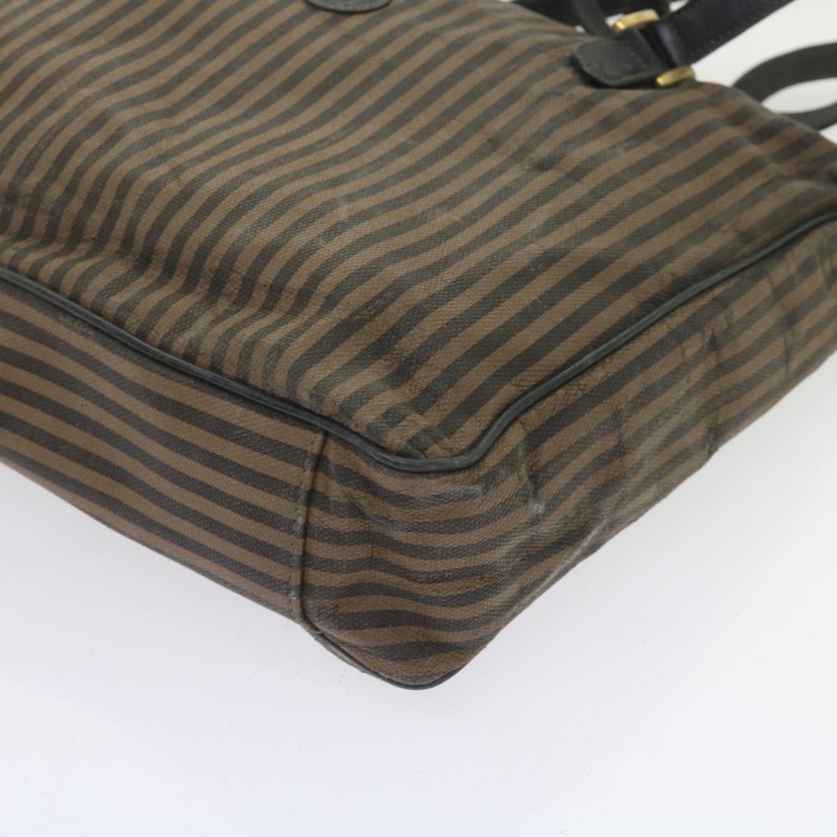 FENDI Pecan Canvas Shoulder Pouch Hand Bag Coated Canvas 4Set Brown bs9654