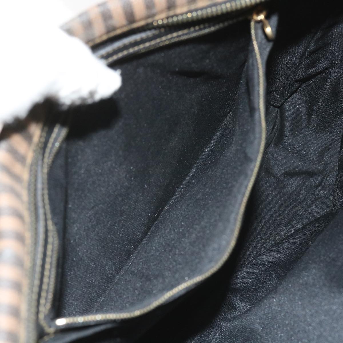 FENDI Pecan Canvas Shoulder Pouch Hand Bag Coated Canvas 4Set Brown bs9654