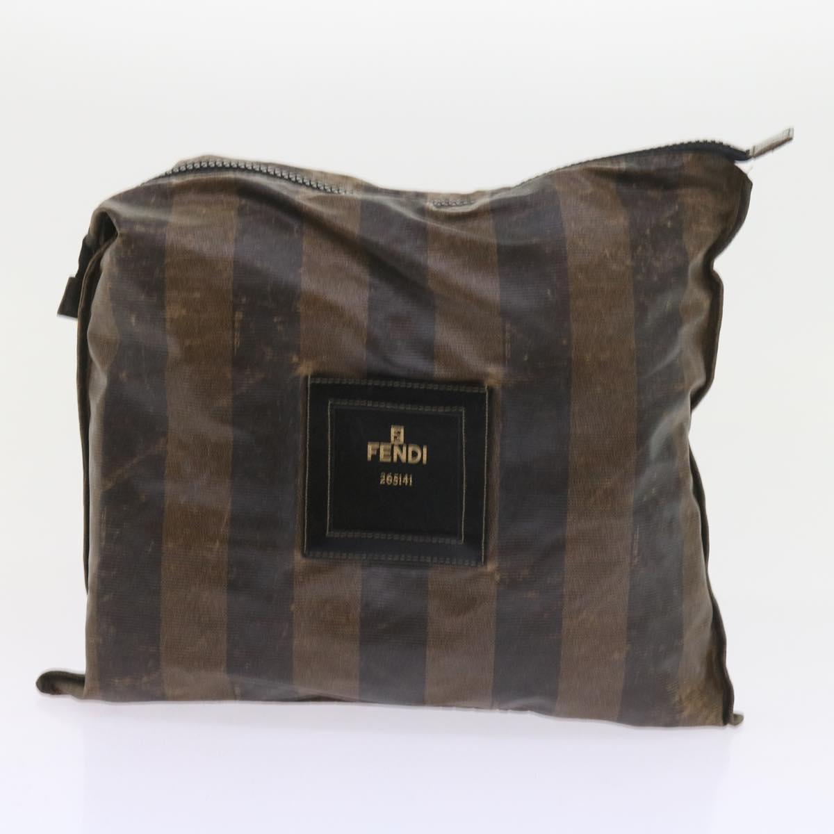 FENDI Pecan Canvas Shoulder Pouch Hand Bag Coated Canvas 4Set Brown bs9654