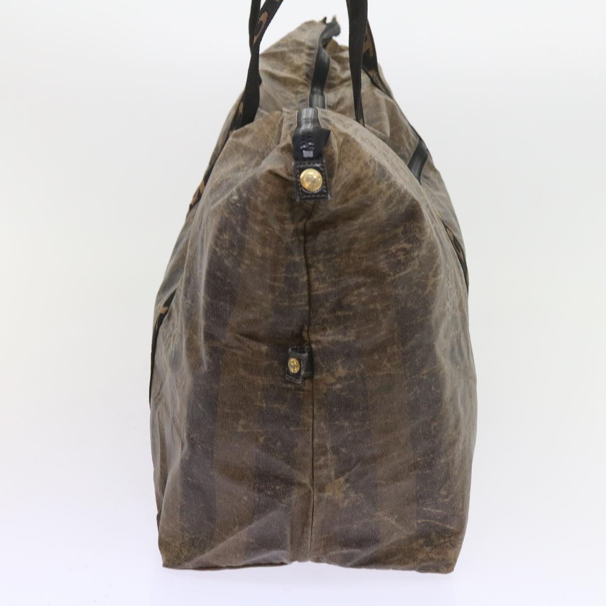 FENDI Pecan Canvas Shoulder Pouch Hand Bag Coated Canvas 4Set Brown bs9654