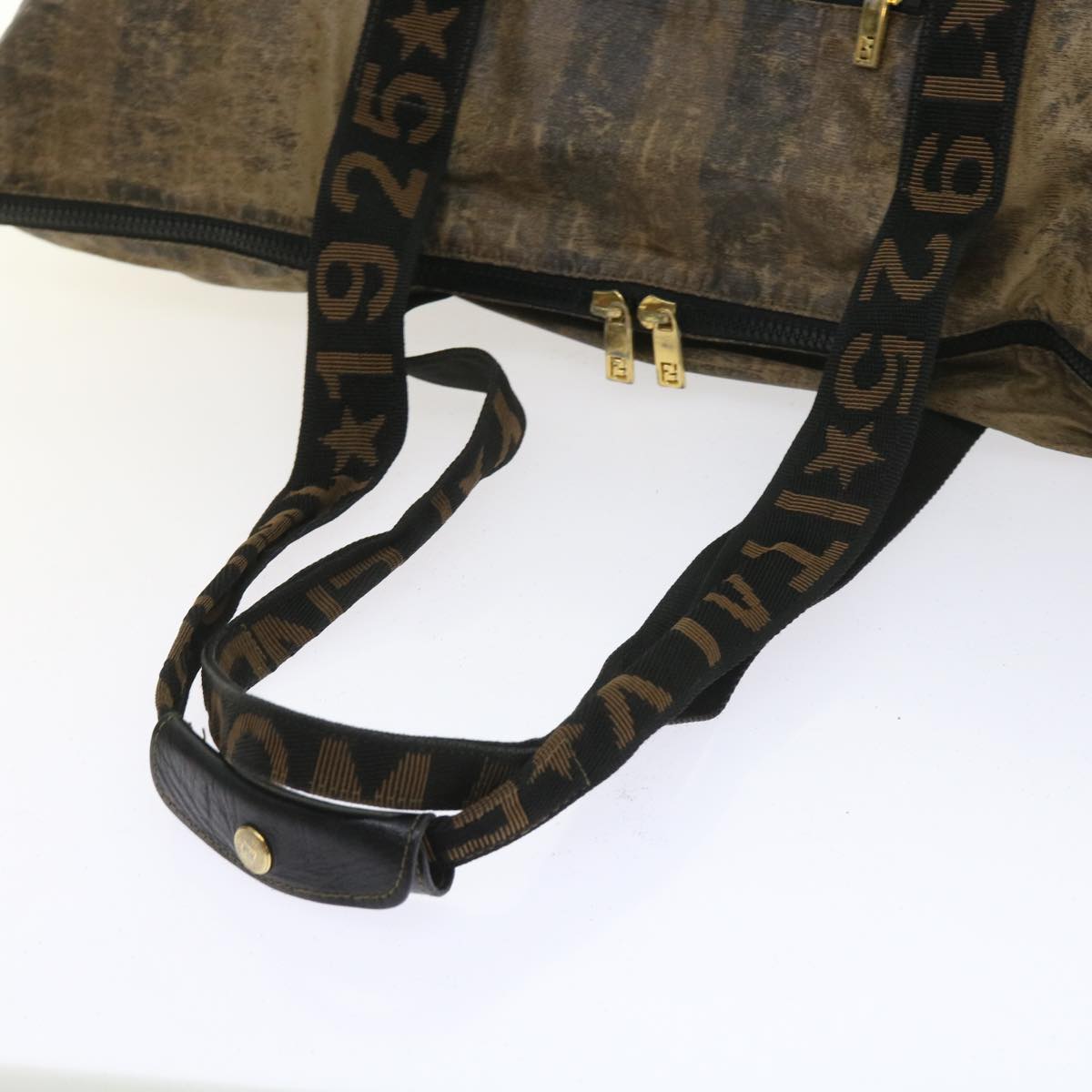 FENDI Pecan Canvas Shoulder Pouch Hand Bag Coated Canvas 4Set Brown bs9654