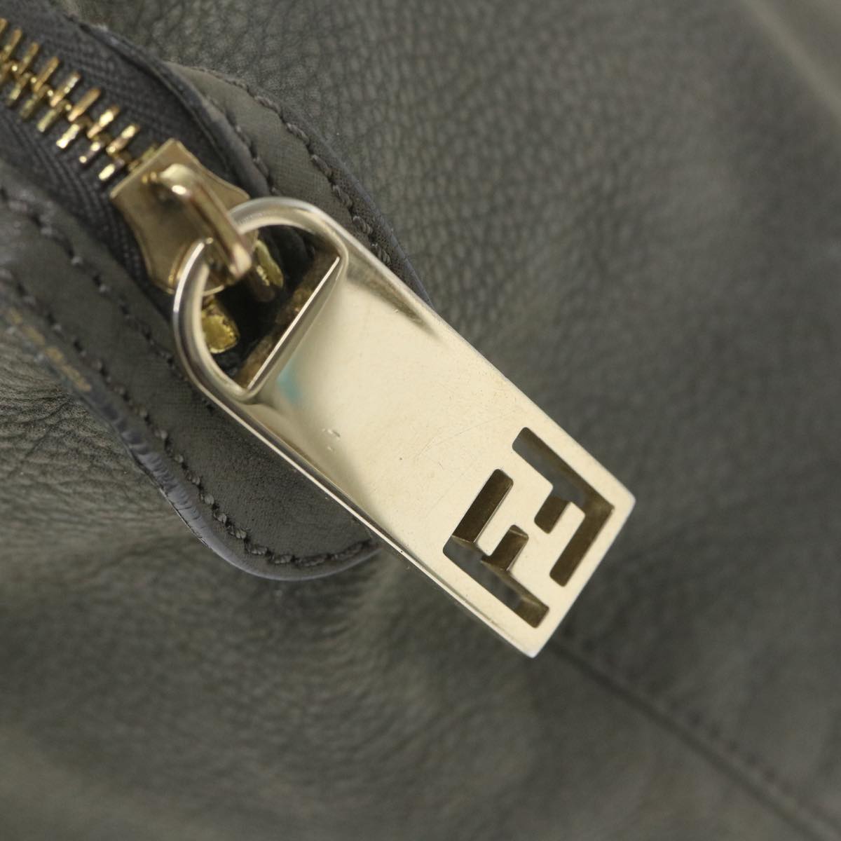 FENDI Tote Bag Leather Gray bs9668