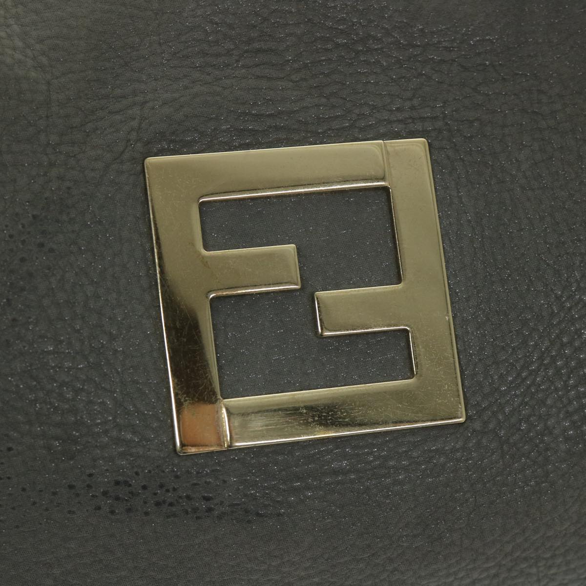 FENDI Tote Bag Leather Gray bs9668