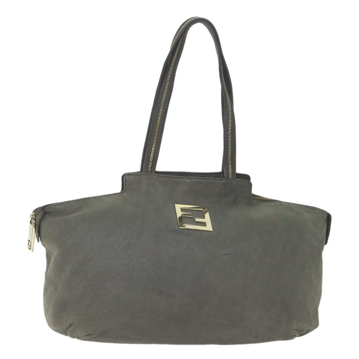 FENDI Tote Bag Leather Gray bs9668