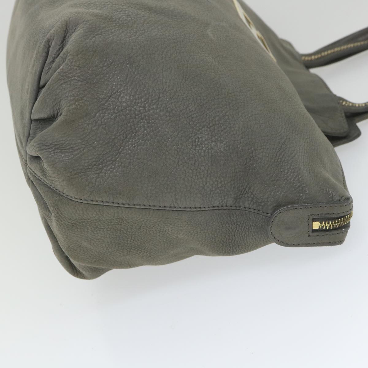 FENDI Tote Bag Leather Gray bs9668