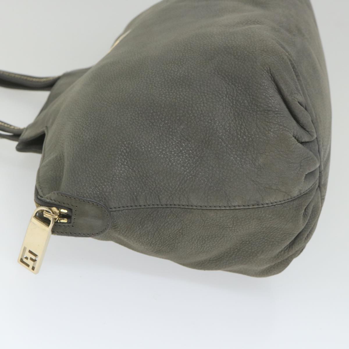 FENDI Tote Bag Leather Gray bs9668